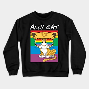 Ally cat LGBT Cat With Ally Pride Rainbow Crewneck Sweatshirt